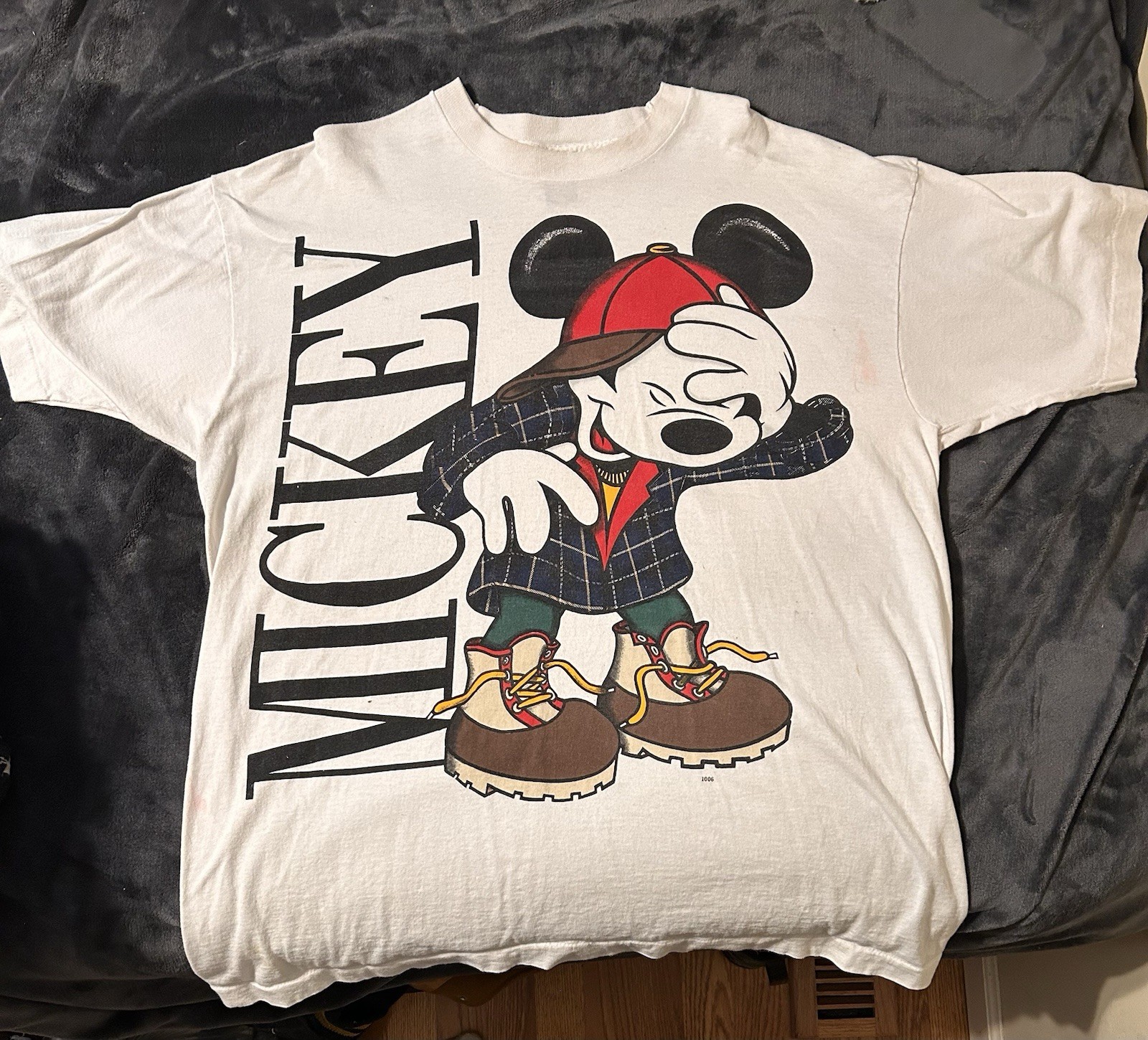 Hip Hop Mickey Mouse Tee Jerry Leigh Single Stitch USA One Size vtg 90’s