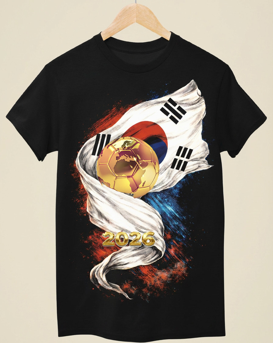 WC 2026 INSPIRED Cool Unisex Black T-Shirt – South Korea
