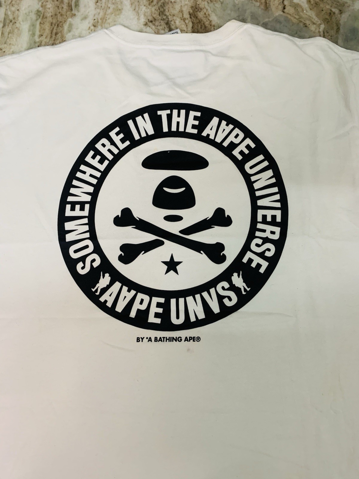 A Bathing Ape T Shirt Mens Large White BAPE Graphic Print Streetwear Designer