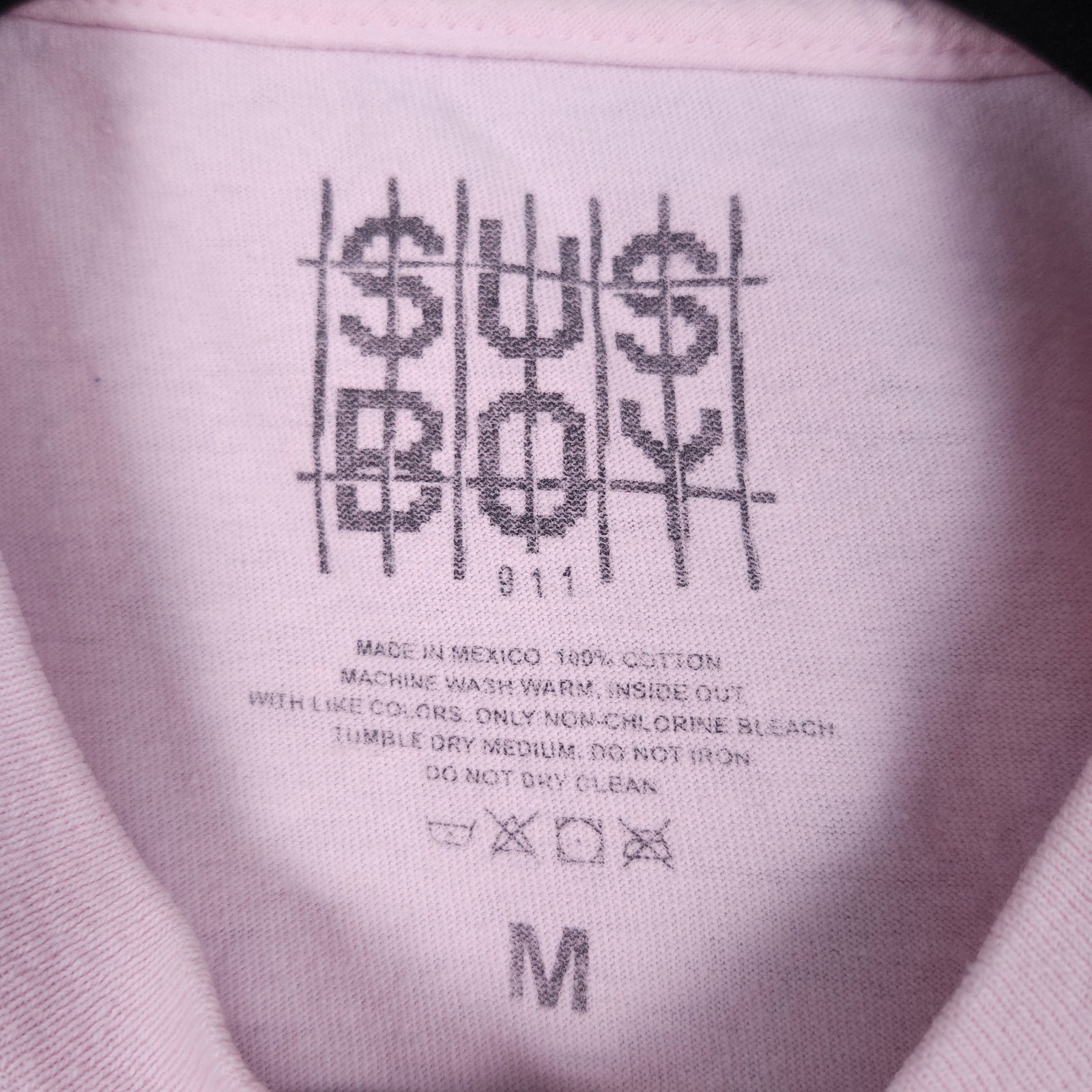 Sus Boy x Lil Peep Anarchy Shirt Size Medium Pink Short Sleeve Rap Hip Hop Crew