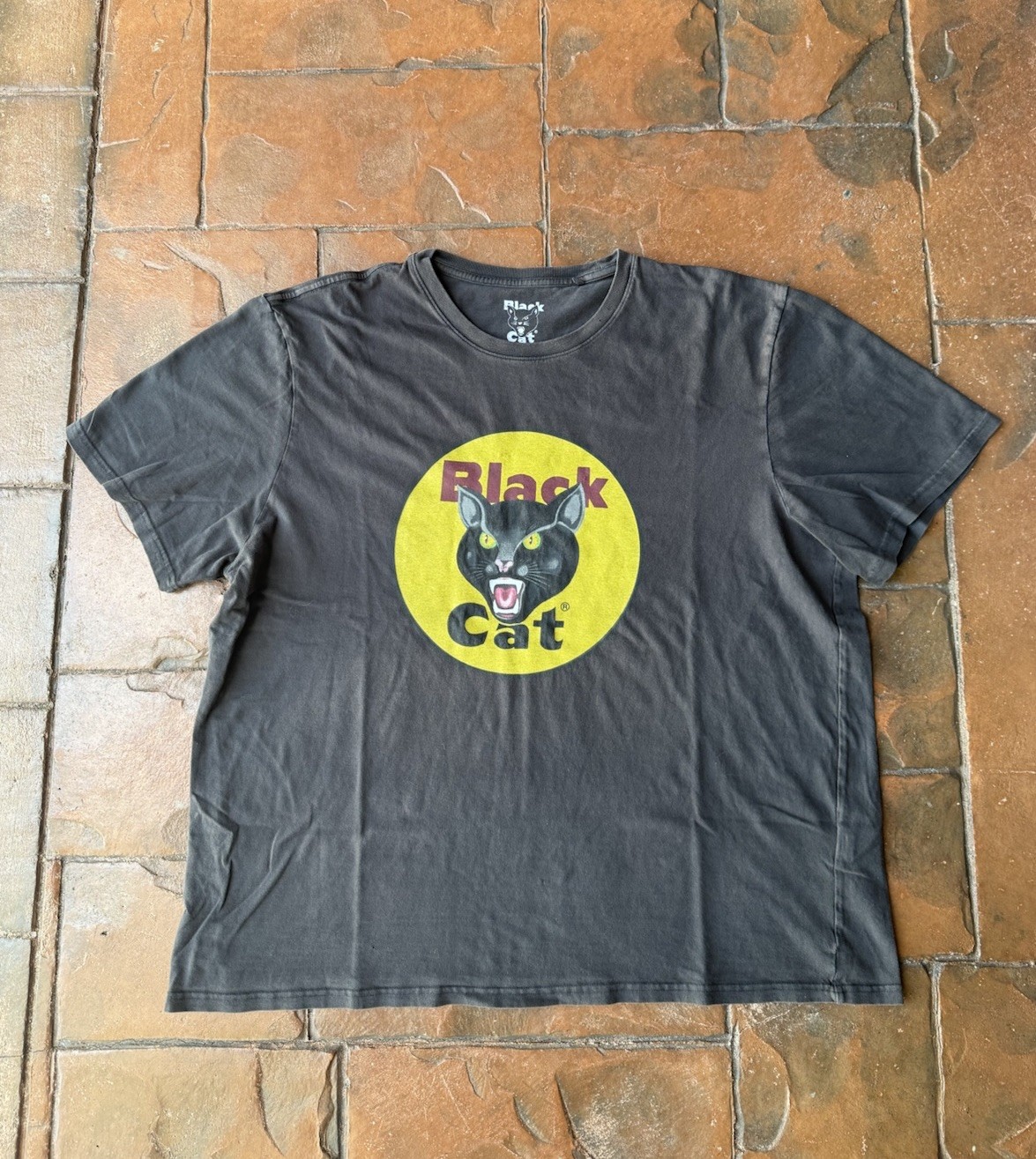 Lucky Brand Black Cat Graphic T-Shirt Men’s XL Black Short Sleeve