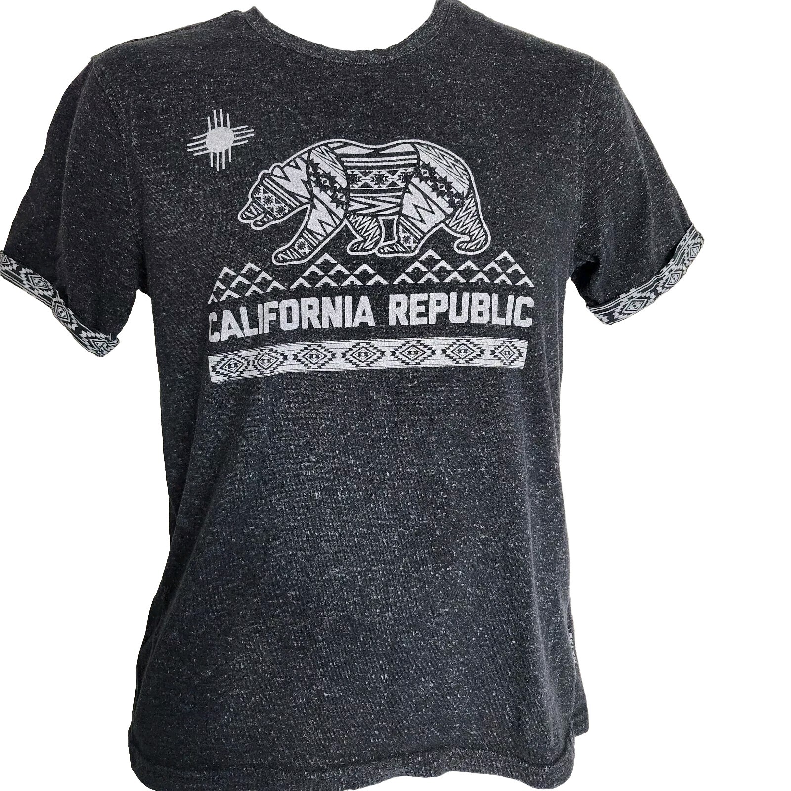 Brooklyn Cloth Gray California Republic Bear Crew Neck T-shirt Mens Small