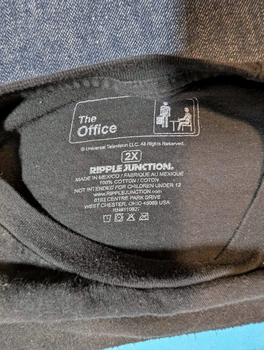 The Office Dwight Schrute False T Shirt Ripple Junction 2XL Graphic Tee