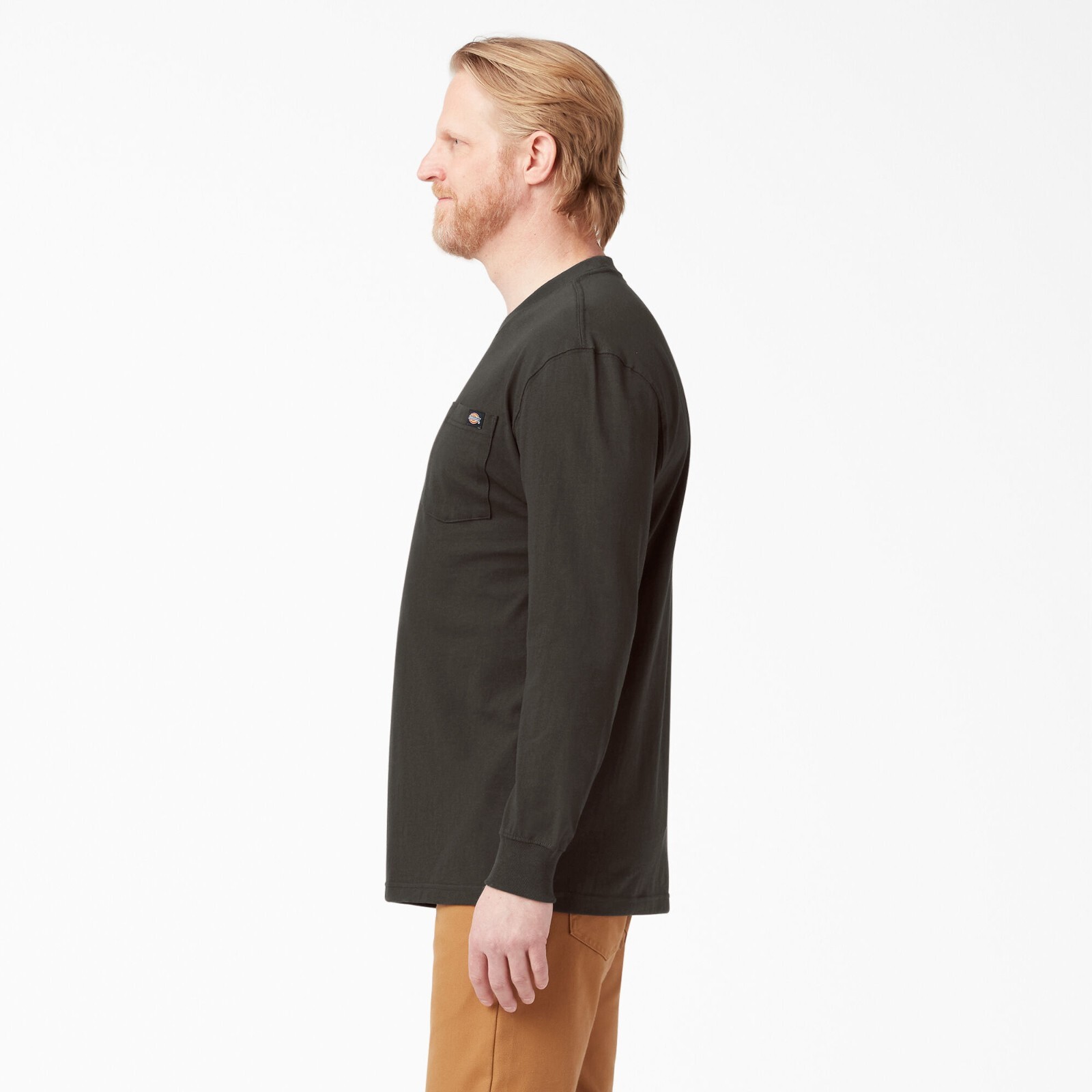 Dickies Long Sleeve Heavyweight Pocket Tee. Dickies Pocket T WL450, Chocolate