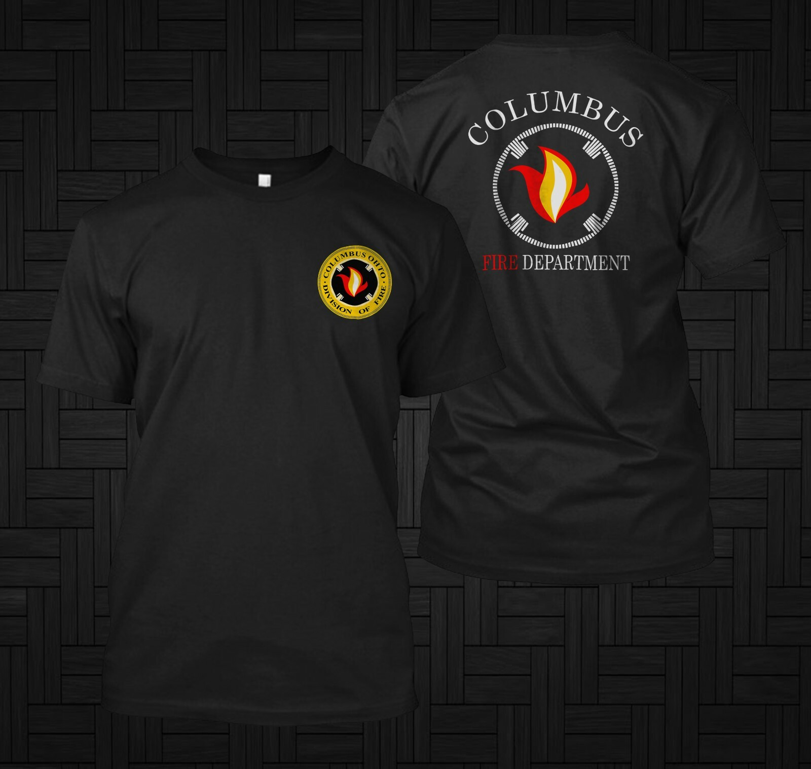 New Columbus Ohio Fire Department – Custom Men’s Back and front T-Shirt Tee