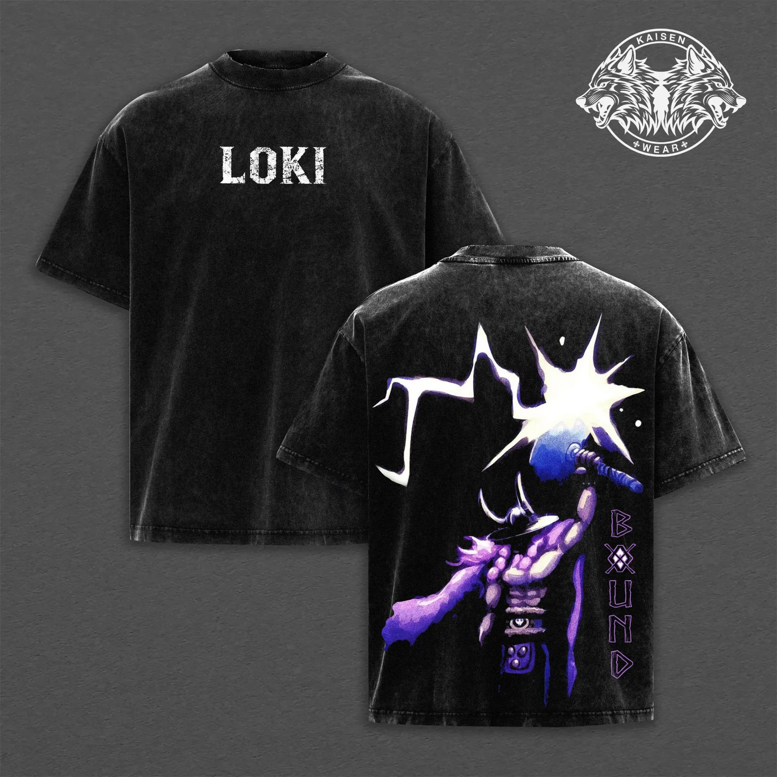 Vintage Washed Loki Graphic Streetwear Collection: Heavyweight Oversized T-Shirt