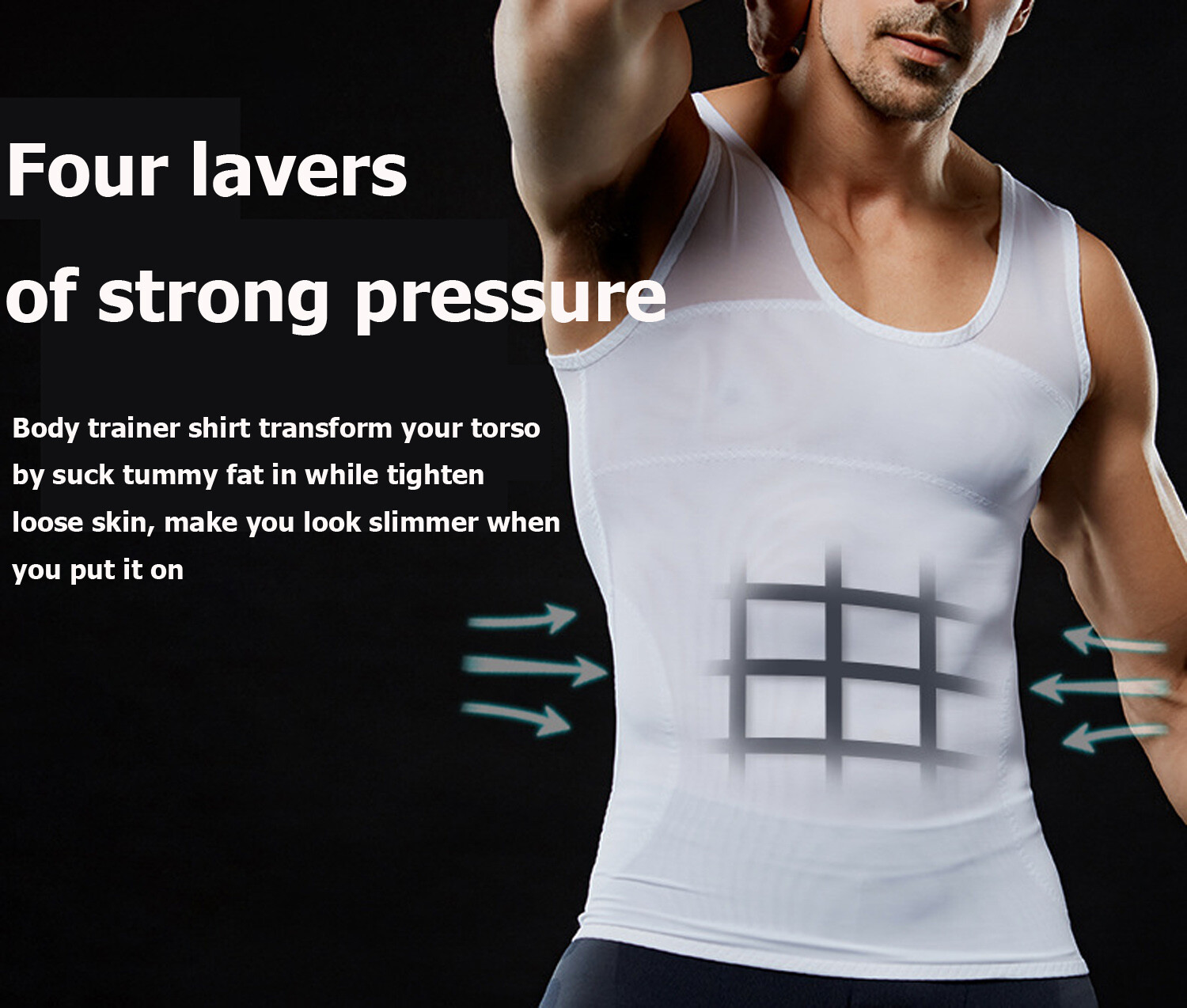 Men’s Slimming Body Shaper Vest Chest Compression Shirts Tank Gynecomastia Moobs