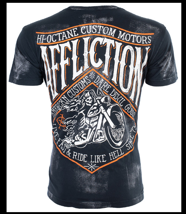 $58 AFFLICTION American Customs SIDE CAR Short Sleeve Slim Fit T-shirt NWT