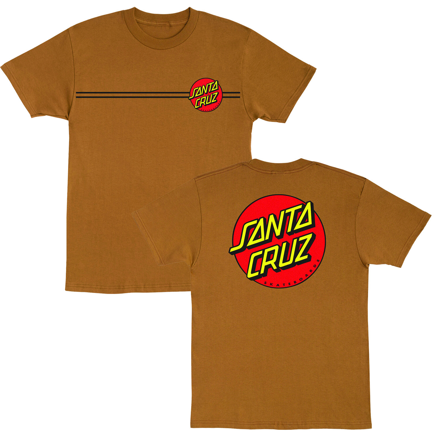 Santa Cruz Classic Dot T Shirt Tee Skateboard Brown Multiple Sizes M L XL XXL