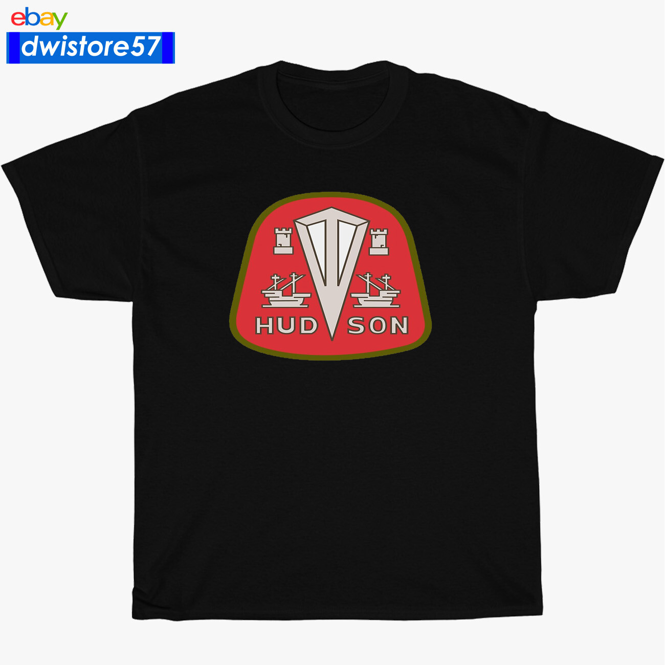New Shirt Hudson Classic Car Logo Black/Navy/White/Grey T-Shirt S-5XL