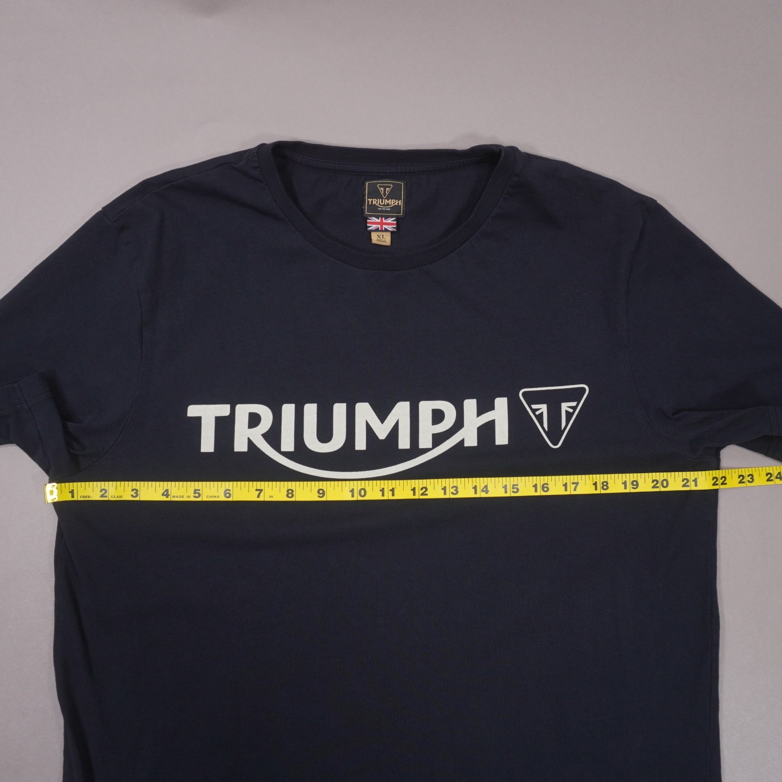 Triumph Motorcycles Official Merch Logo T Shirt Mens XL Black Cotton / Flaw