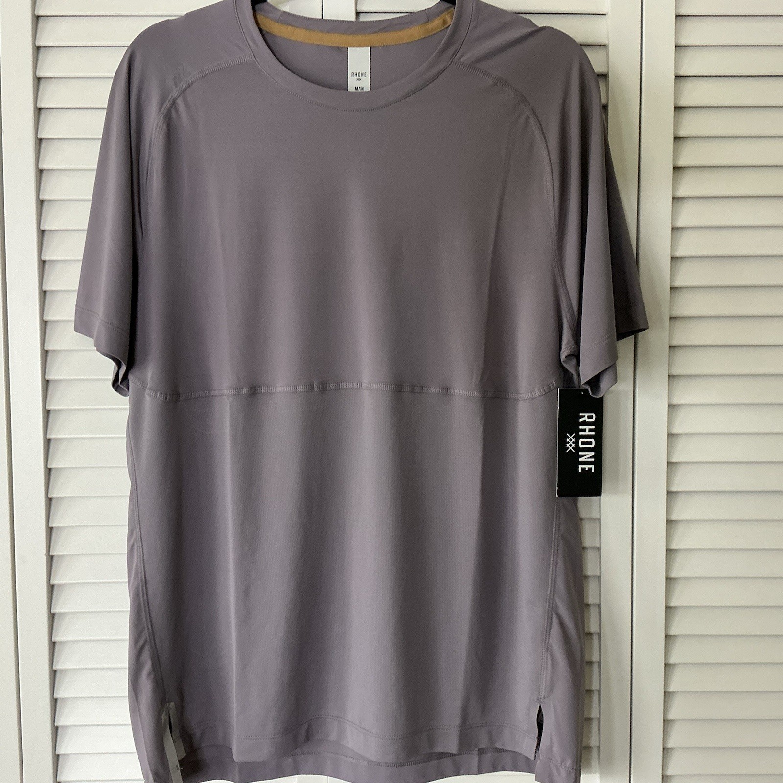 Rhône NWT Extra Mile Athletic Performance Tee M Sz M Gray Stone Gorpcore UPF 50+