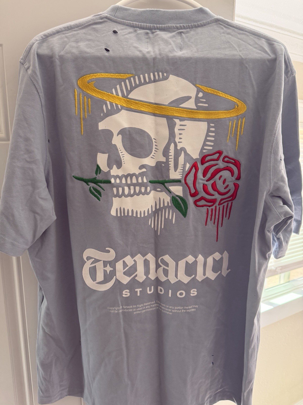 Tenaciti Studios Men’s Blue Graphic Logo Crew Neck Short Sleeve T-Shirt 2XL