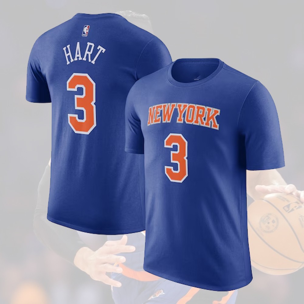 HOT! Josh Hart #3 New York Team 2026 Name and Number Fan Look Full Size