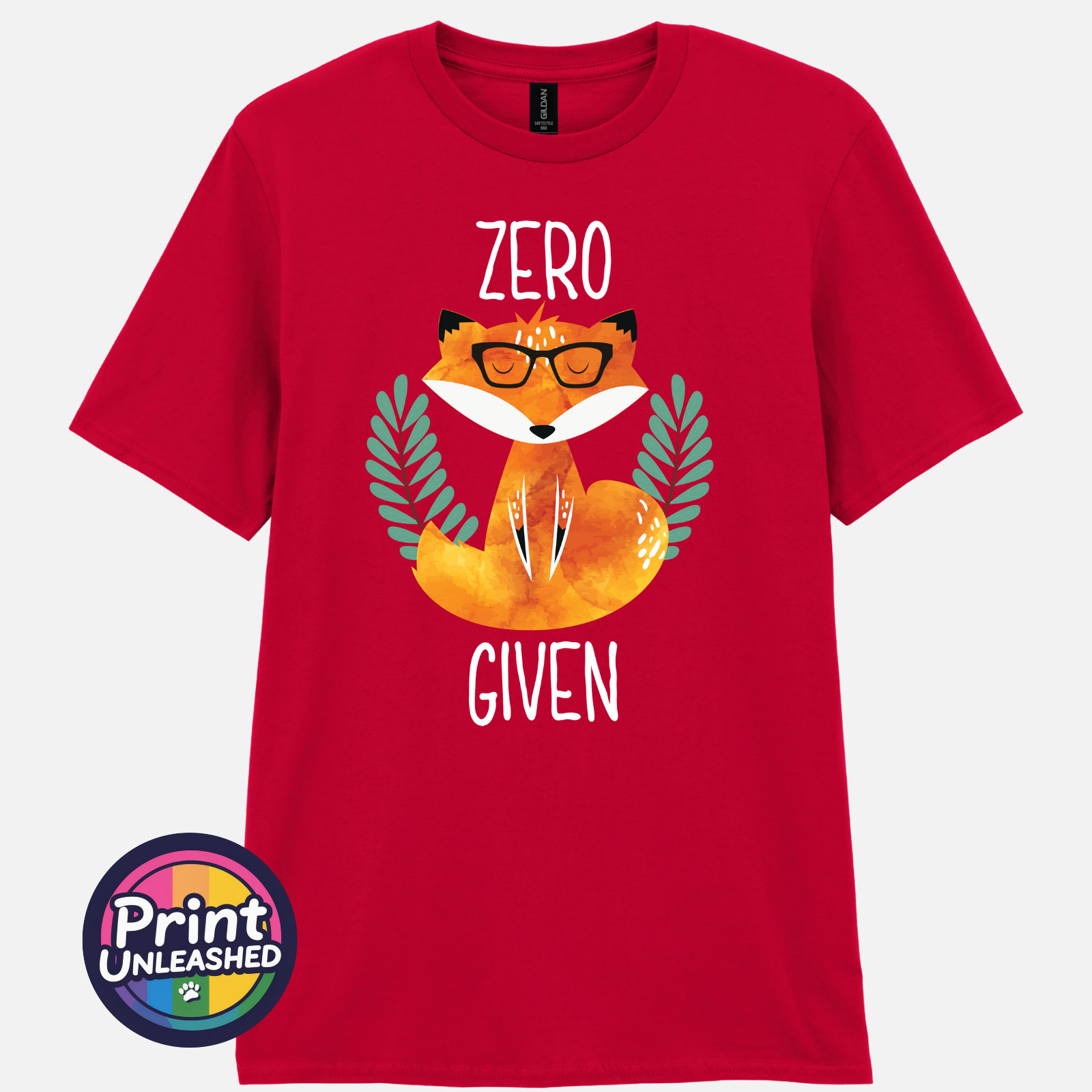 Zero Fox Given Graphic Tee Funny Printed Slogan T-Shirt Zen Fox Print Fun Gift