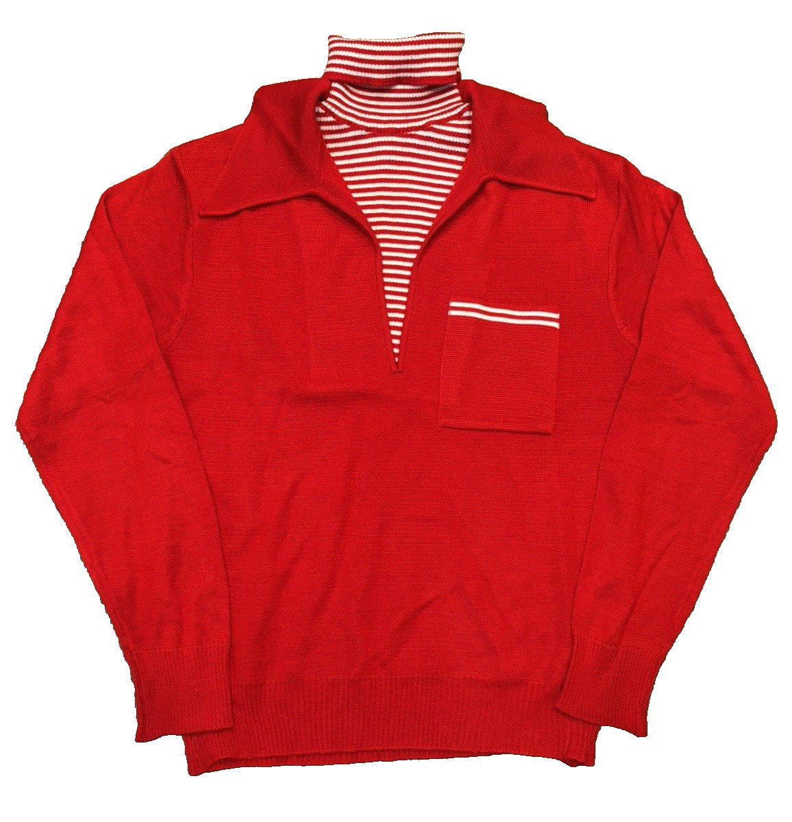 Vintage 1960’s Enrico Rossi Knit Turtle Neck Striped Longsleeve Shirt Italy
