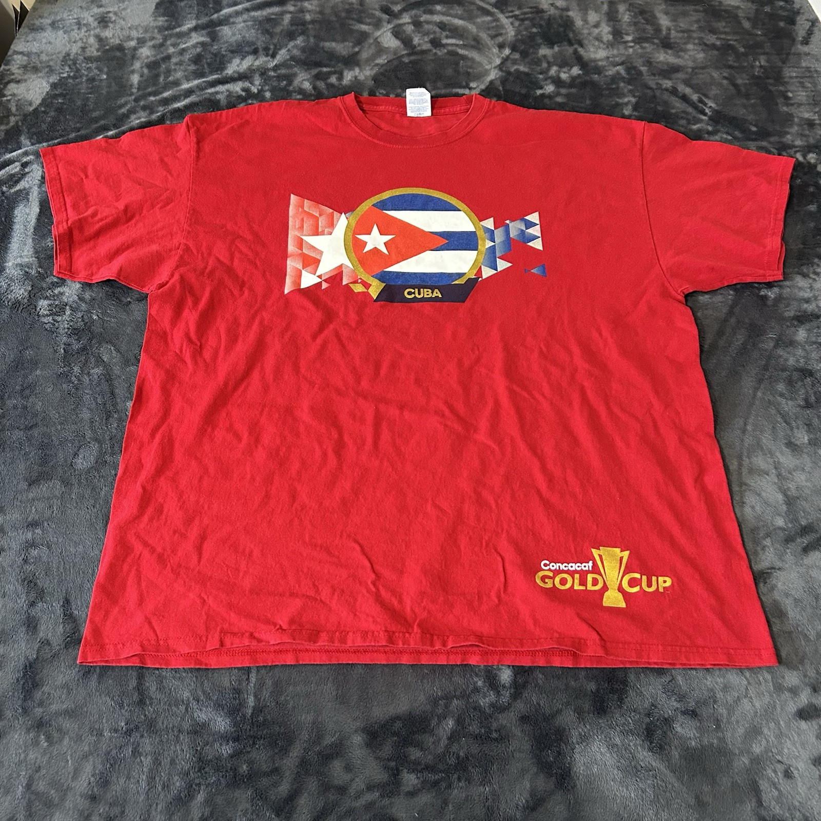 Cuba Soccer National Team Gold Cup Shirt Men 2XL Red Short Sleeve Cuban Flag