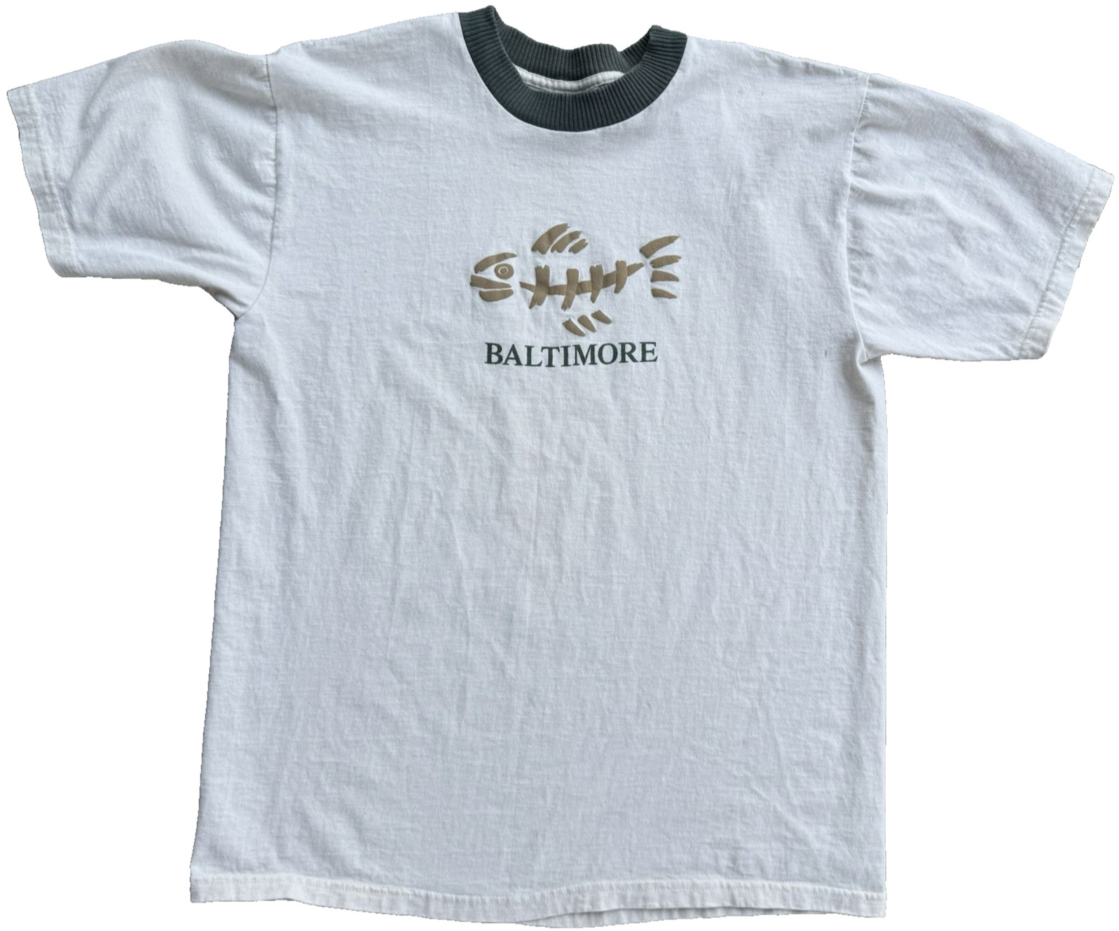 Vintage 90s Baltimore Maryland Bonefish Ringer T Shirt Sz Large Made in USA Tee