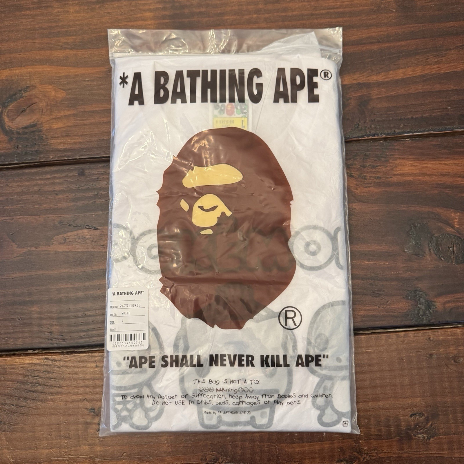 BAPE Baby Milo x Pokemon Monotone Starters #3 Tee White Sz Large FW20 Authentic