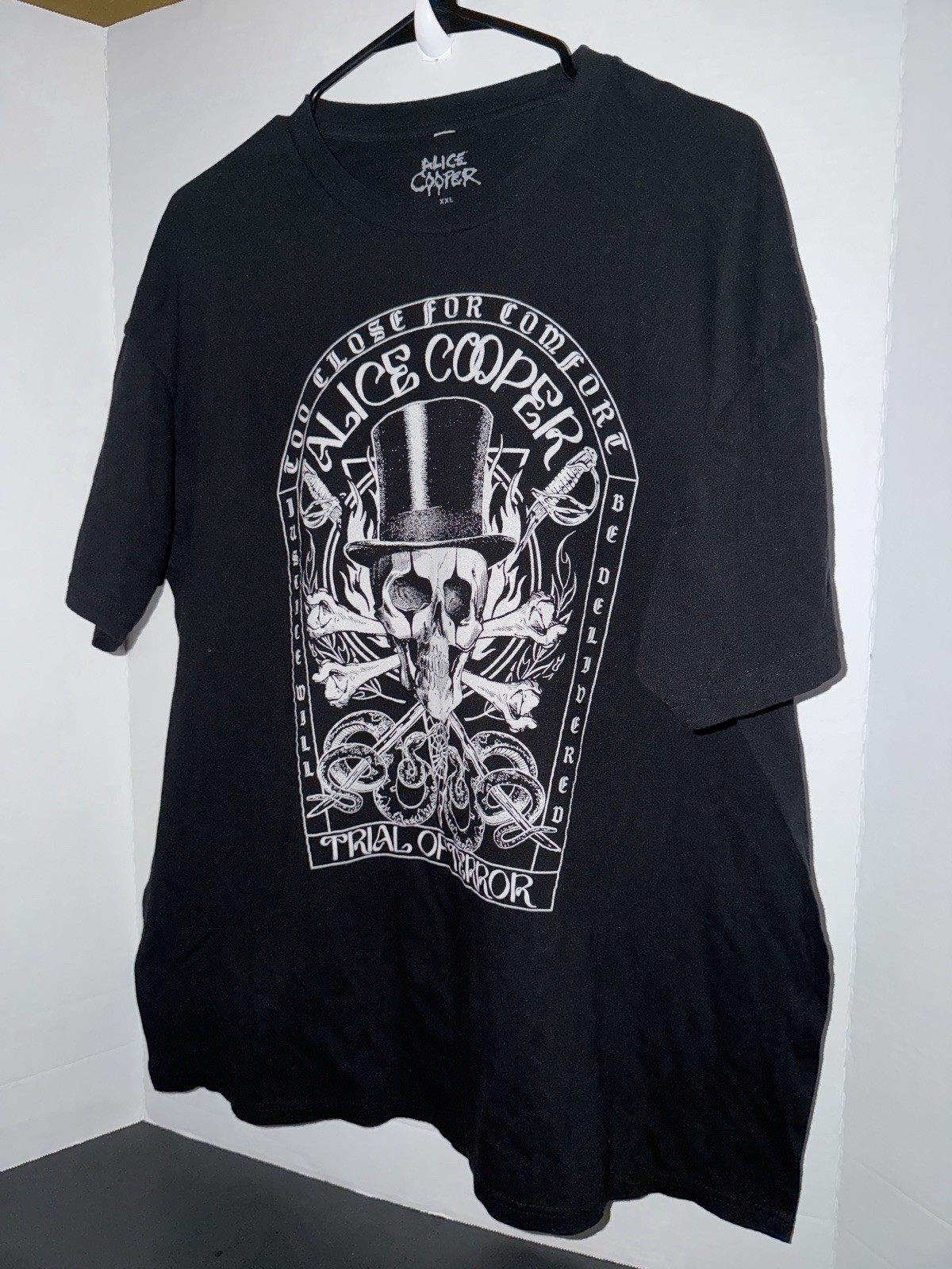 Alice Cooper Men’s Black Graphic Logo Crew Neck Short Sleeve Tee Trial XXL