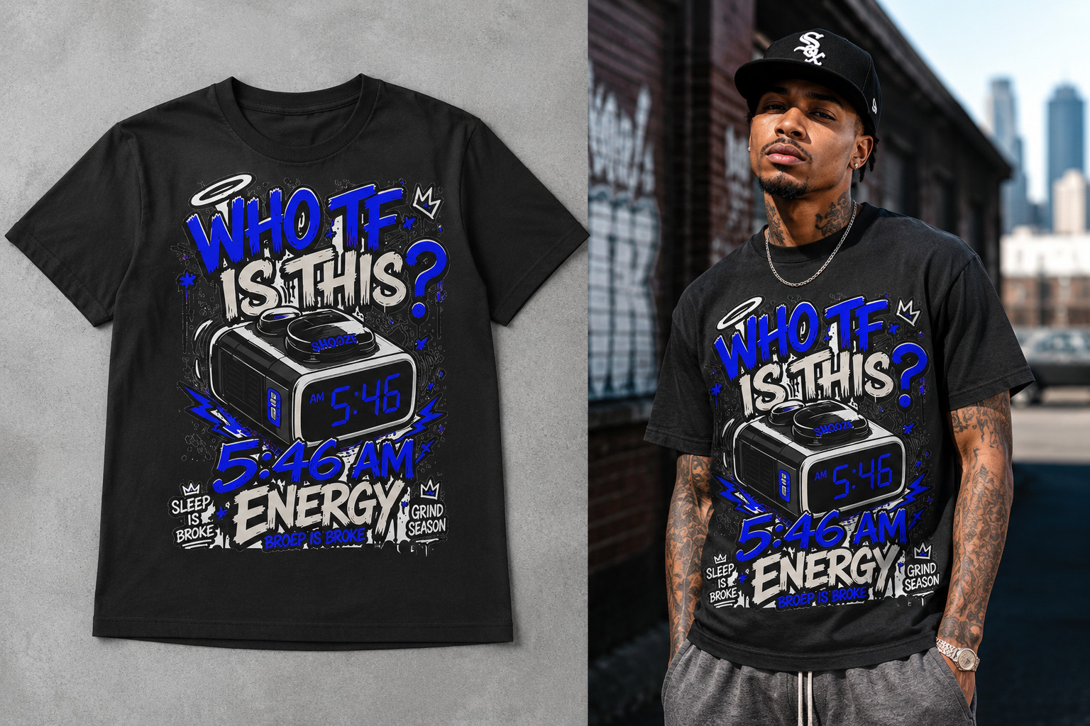Street Wear Hip Hop Pro Club Shaka Big & Tall Tee Shirt to Match Who TF is This