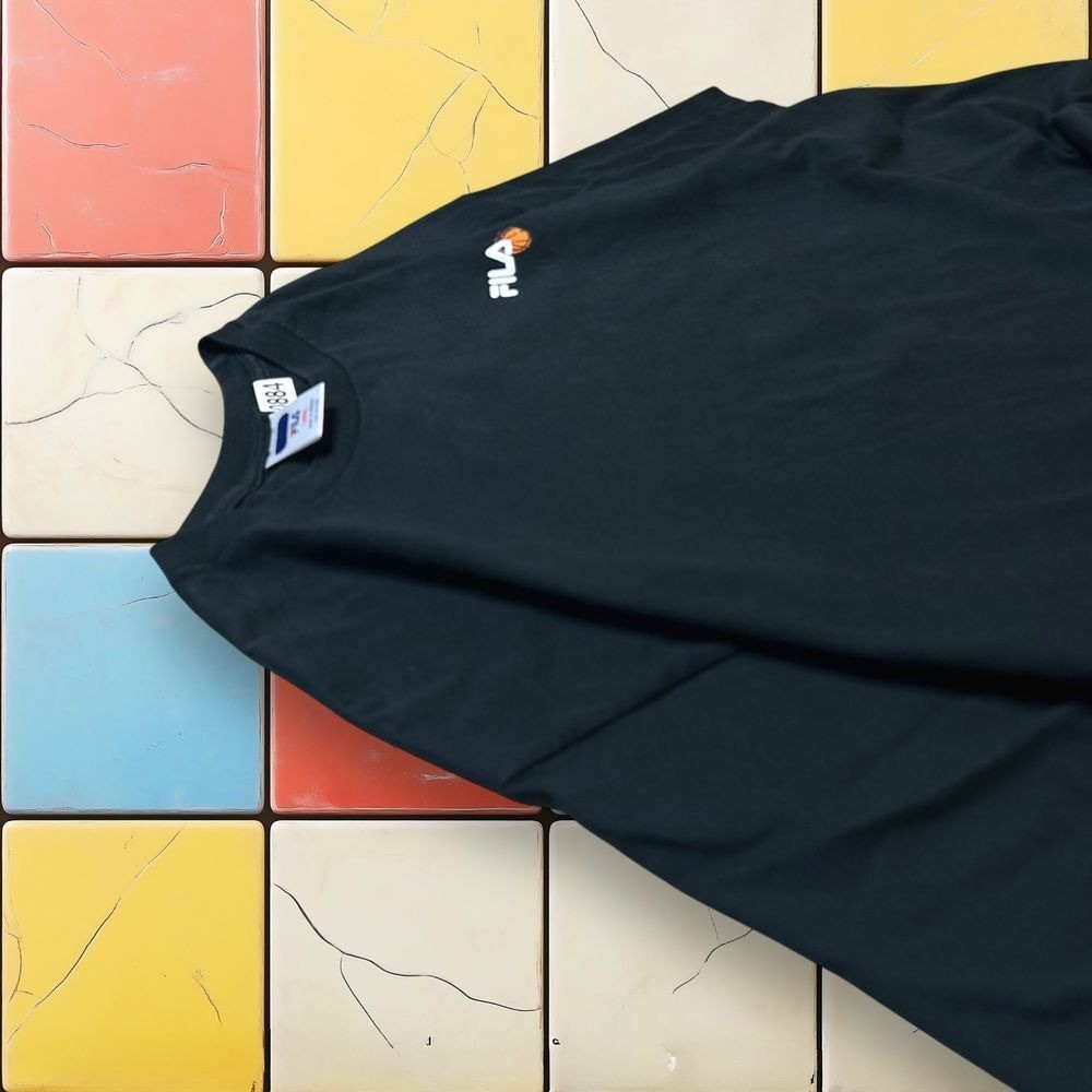 Vintage Fila Basketball Sportswear Shirt 90s Men L Black Streetwear Graphic Tee
