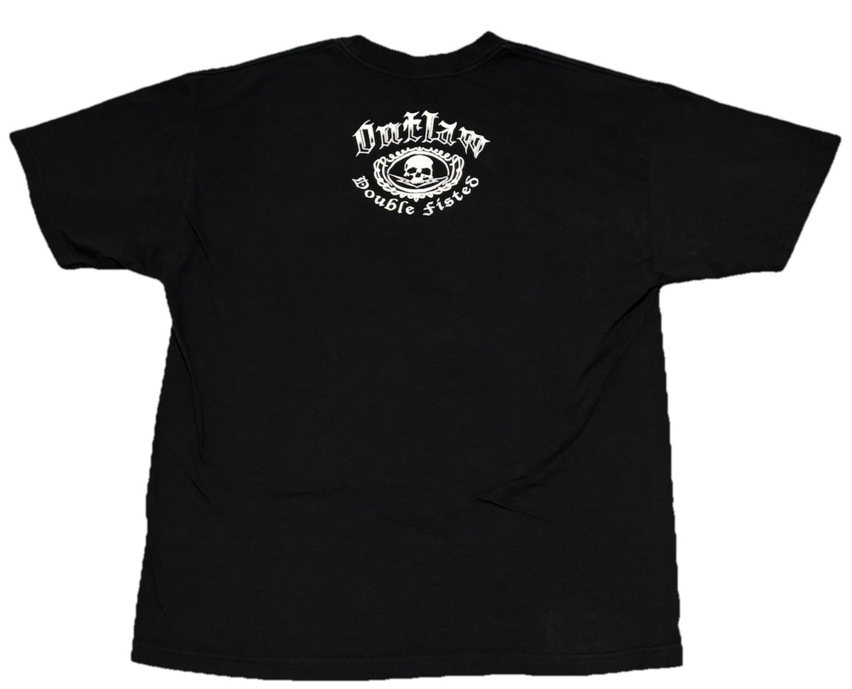 Outlaw Threadz Affliction Style Skull Guns Graphics Black T-shirt Size XL