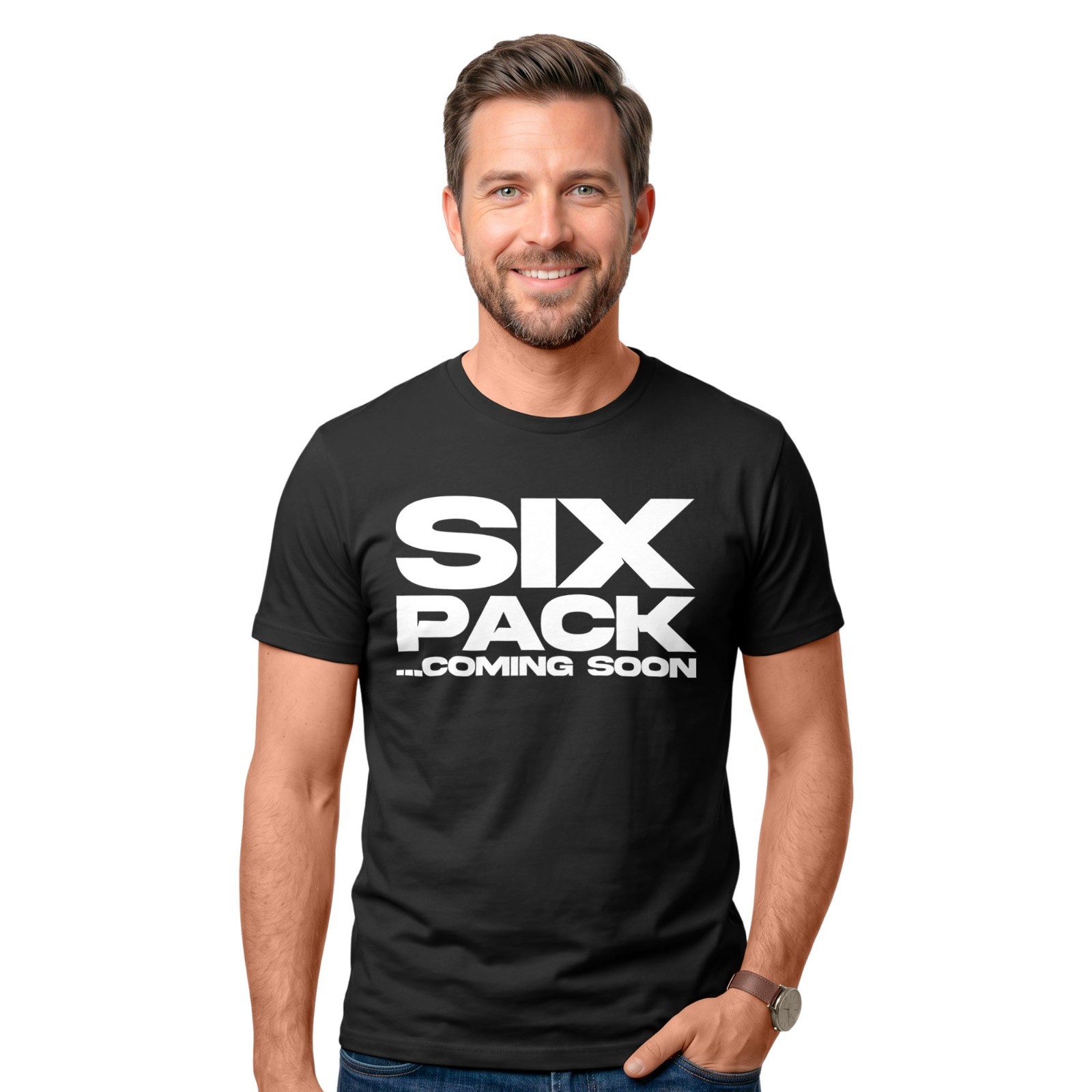 Six Pack Coming Soon Funny T Shirt Mens Dad Gym Workout Body Fitness Abs Gift