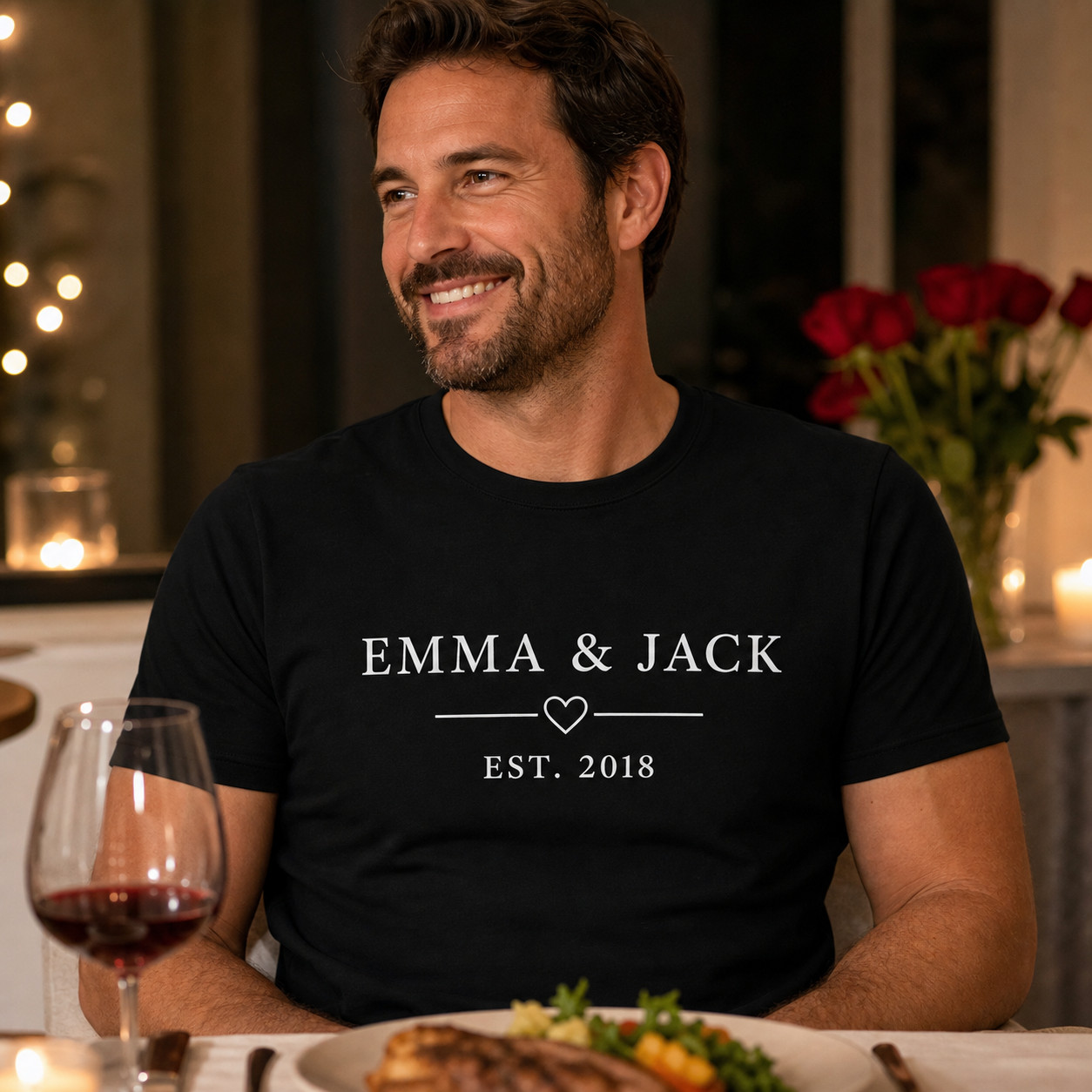 Anniversary Custom Women’s Front Tee Personalized T-Shirt Gift
