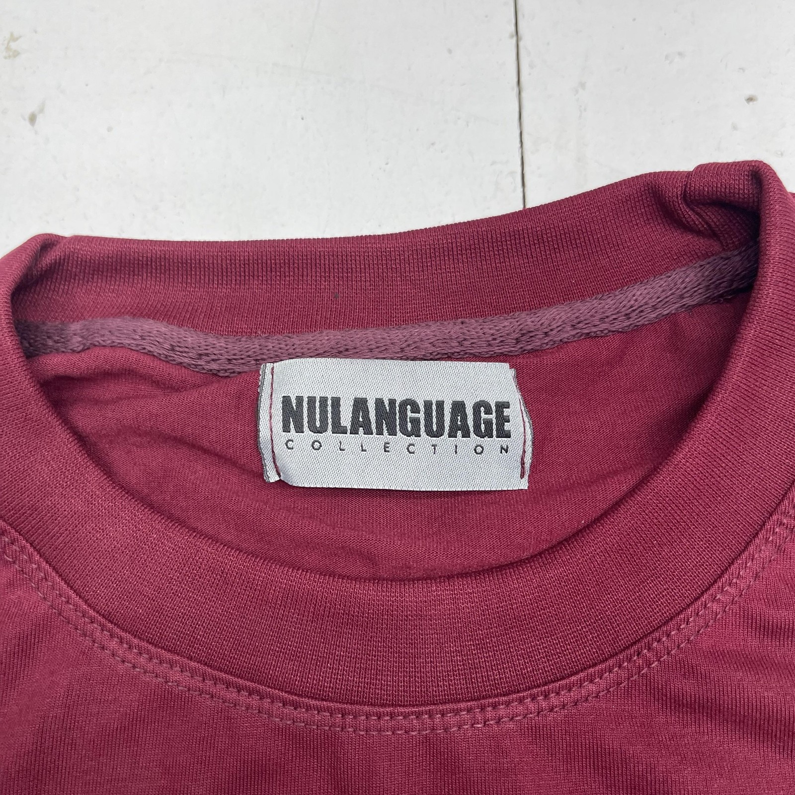 NULANGUAGE Collection Shirt Mens XL Red Long Sleeve World Graphic Tee Streetwear