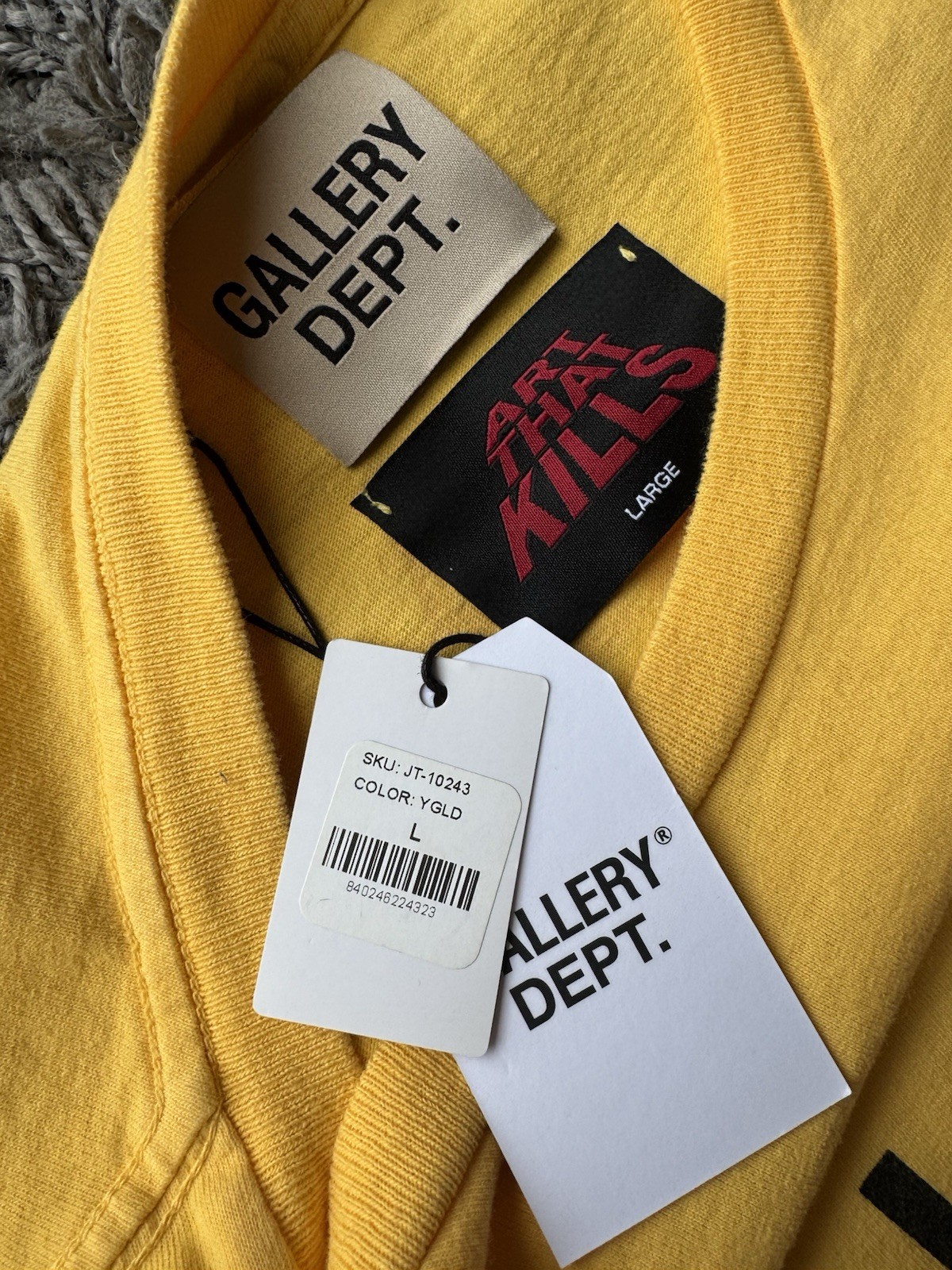 Gallery Dept Jazzy Tee | Yellow Gold | Size Large L | Department Logo Jazz