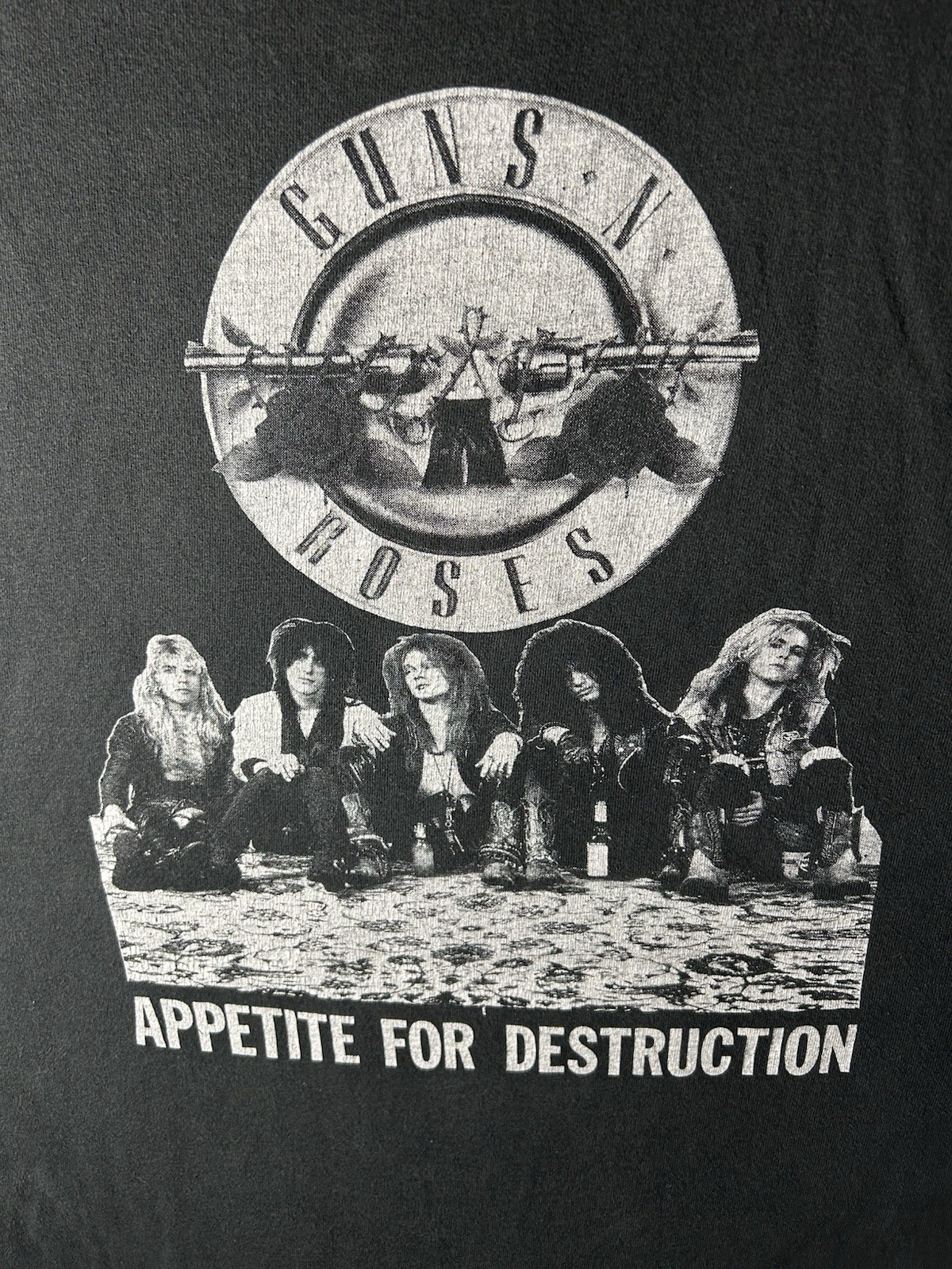 VINTAGE RARE GUNS N ROSES APPETITE FOR DESTRUCTION T-SHIRT USED NO SIZE TAG!