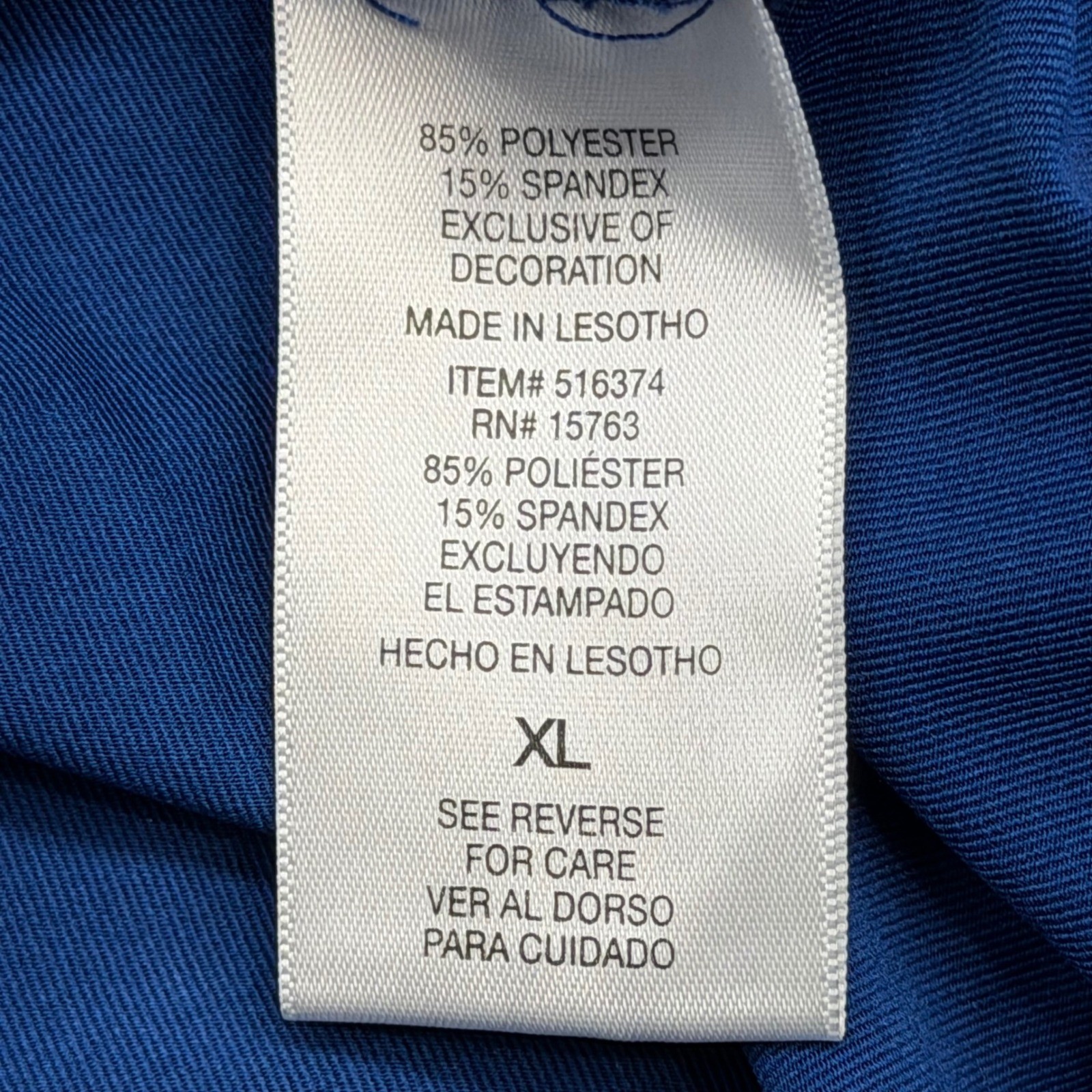 Champion Double Dry 516374 Mens XL Blue L/S Polyester/Spandex Performance Shirt