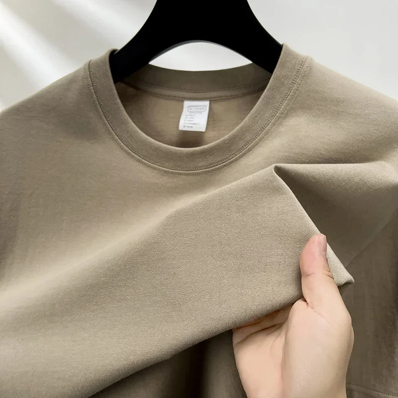 Summer 100% Pure Cotton Men’s Short Sleeve Round Neck Fashionable Style Half Sl