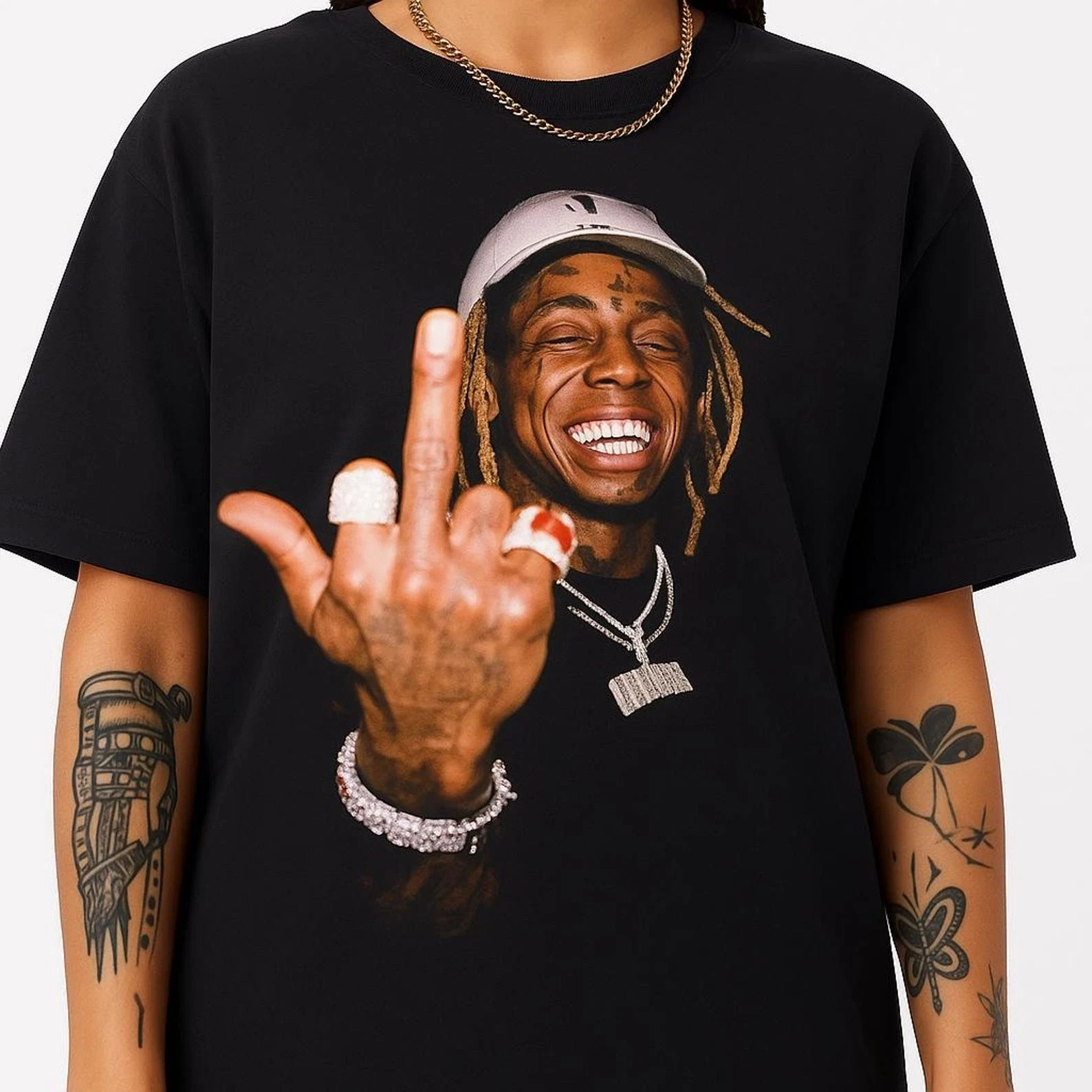 Lil Wayne Middle Finger T-Shirt Rap Hip Hop