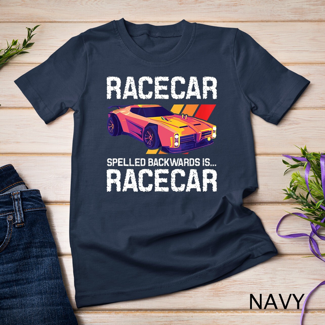 Racecar Spelled Backwards – Car Racer Mechanic Racing Race Unisex T-shirt