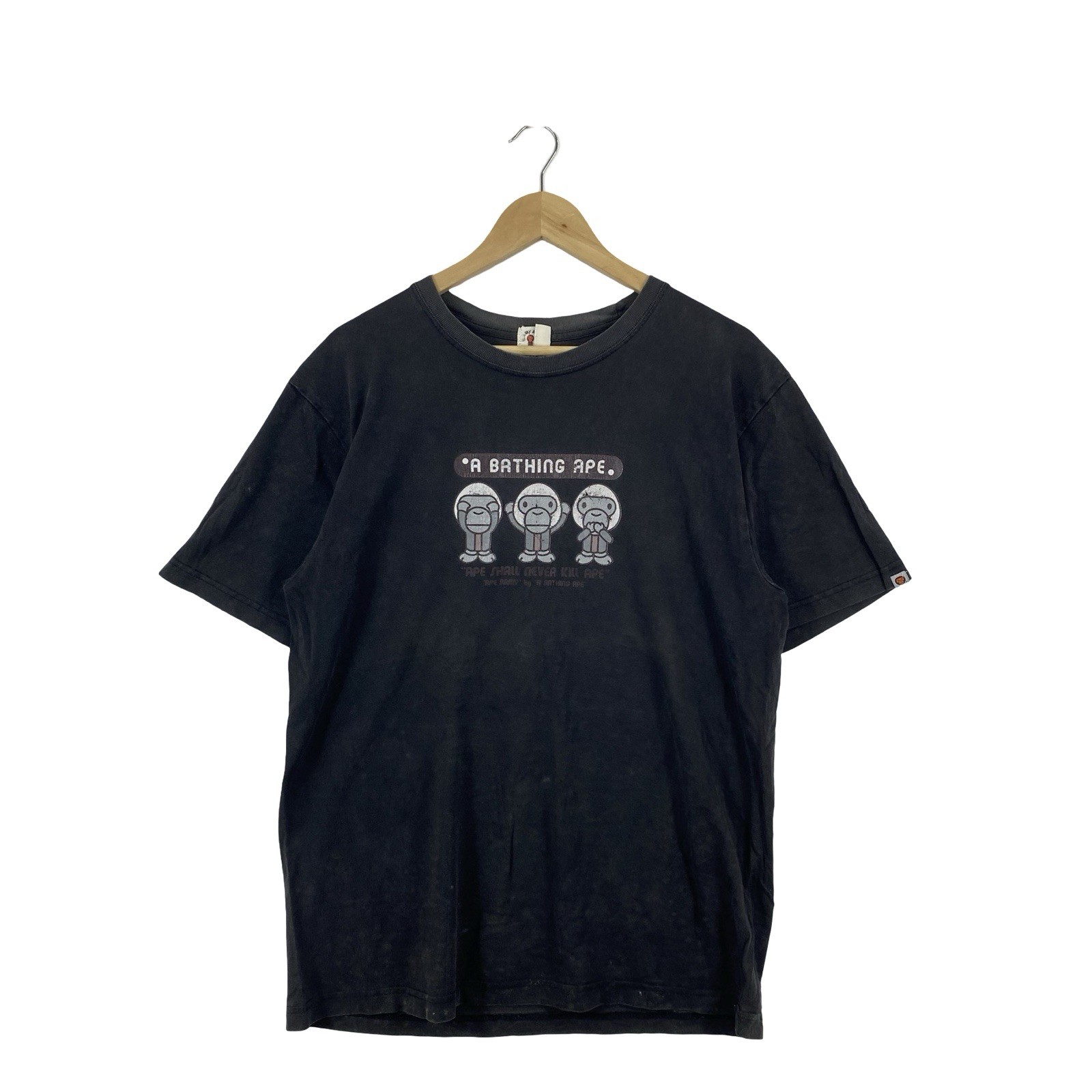 Vintage A BATHING APE BAPE Baby Milo Three Wise Monkeys Graphic
