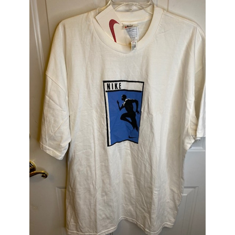 Vintage 90s Nike Running Big Box Logo Tee T-shirt Inspired Designer Size XL