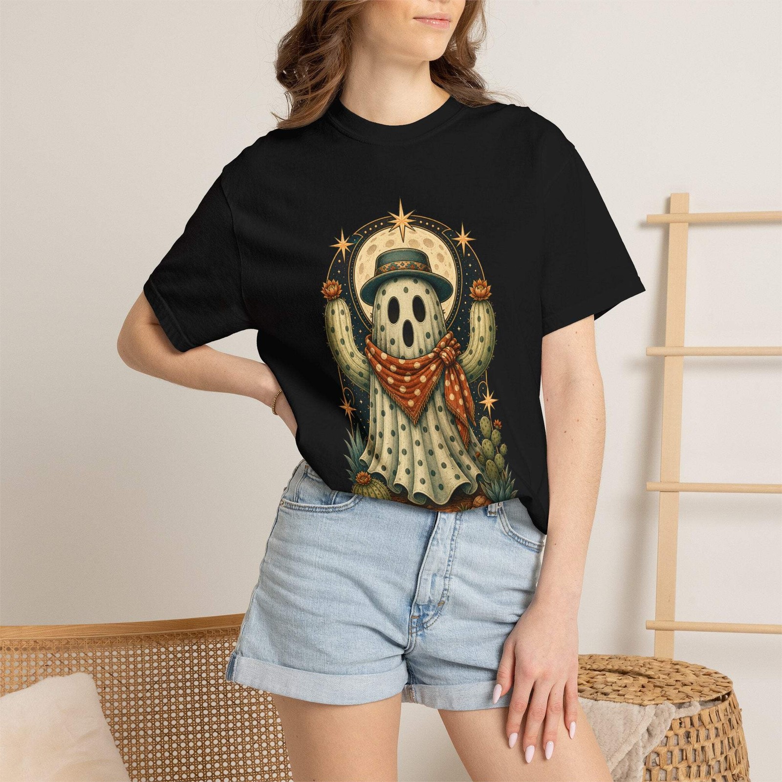 Polka Dot Ghost Cactus Graphic Tee
