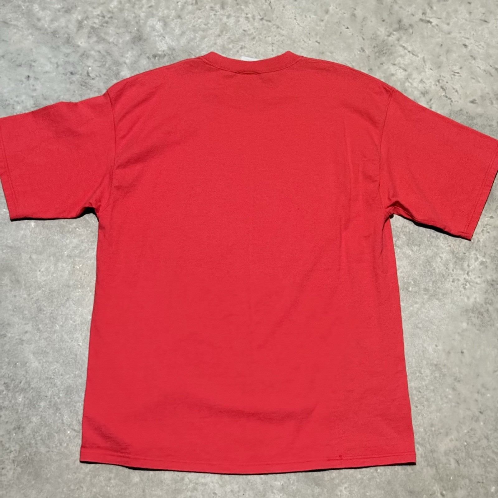 Vintage Pluma Shirt Men Large Crew Tee Red Tshirt Short Sleeve Plain USA Made