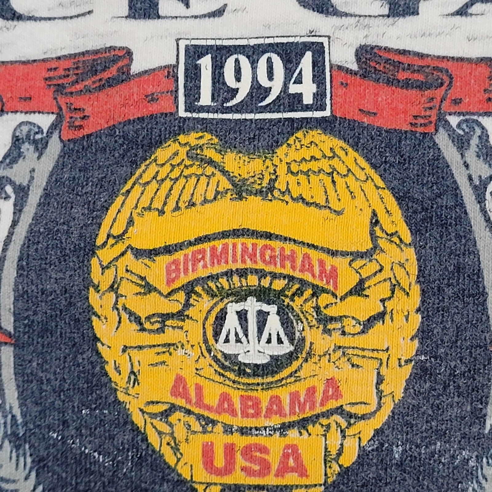 Vintage 1994 International Police Games Shirt M/L 22×25 Gray USA