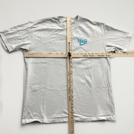 Nike Basketball Miami Exploration T-Shirt White Neon Blue Embroidered Mens M