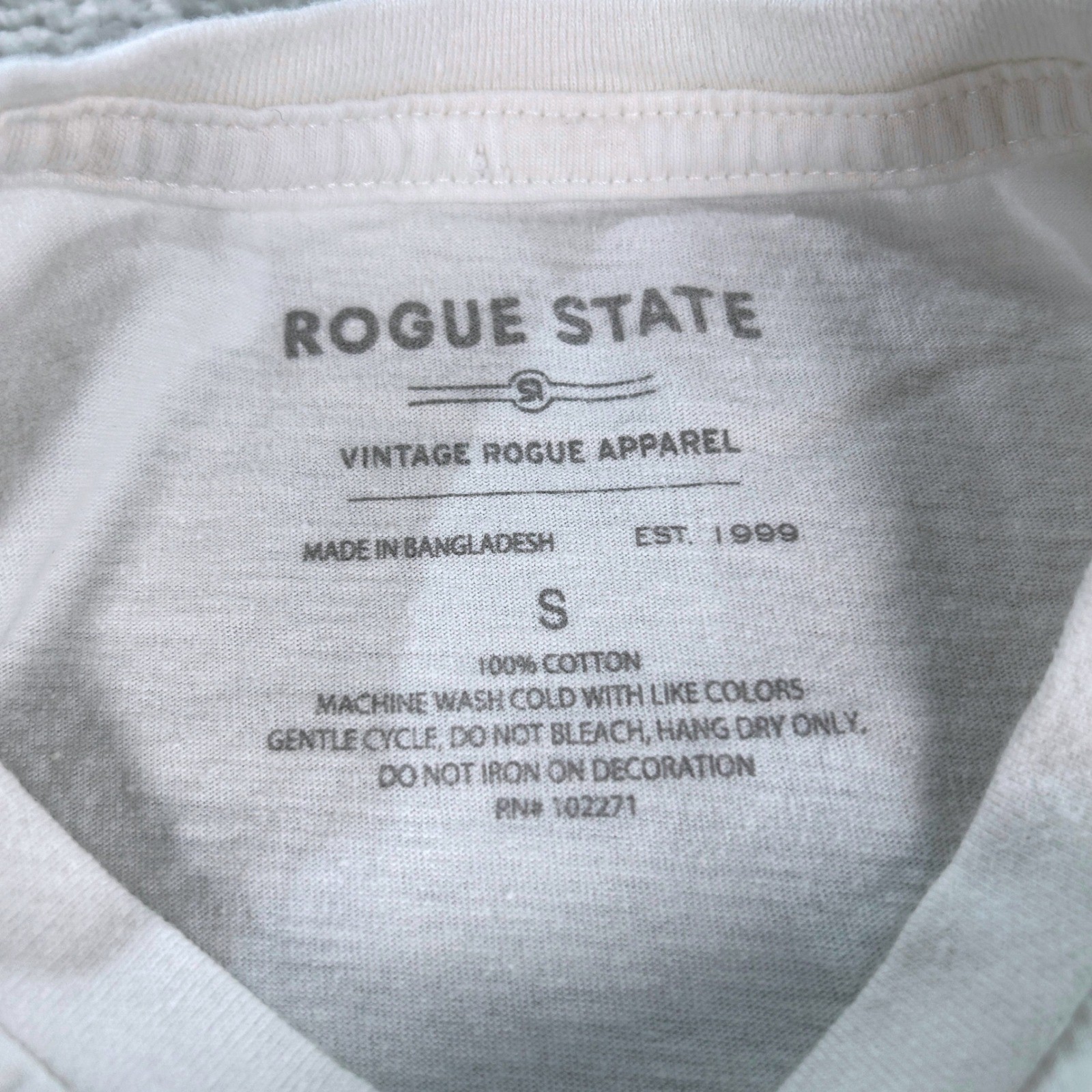 Rogue State Graphic Tee 100% Cotton Small White Photo Print Edgy Streetwear