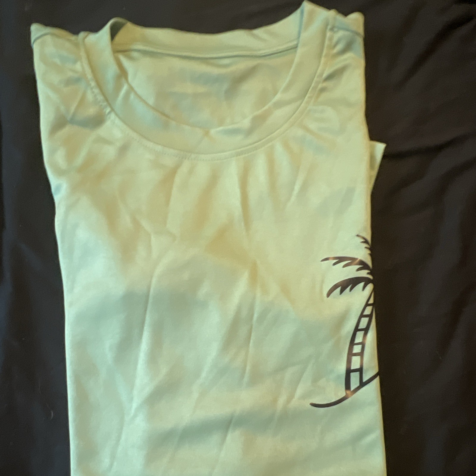 Men’s XL Regular White Crew Neck Palm Tree Beach Graphic Print T-Shirt