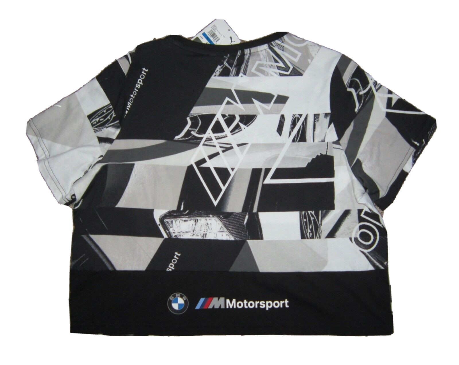 Women’s Puma BMW MMS Motorsport Street Cropped T-Shirt Black & White XL New W/T