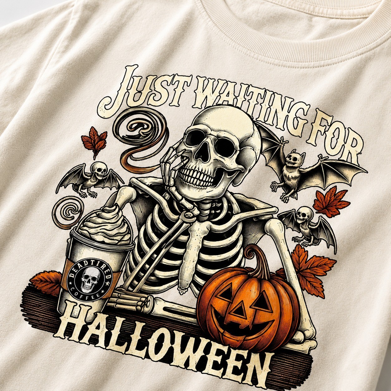 Funny Skeleton Halloween Shirt Retro Graphic Tee Spooky Gift Vintage