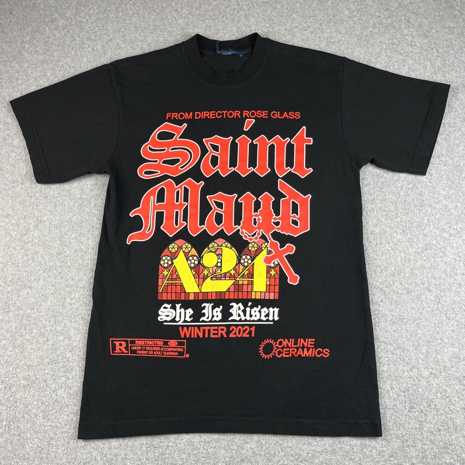 A24 x Online Ceramics Saint Maud T Shirt Small Stained Glass Tee Sold Out Rare
