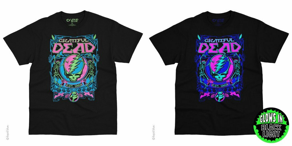 GRATEFUL DEAD-SYF BLACKLIGHT-GLOWS N BLACKLIGHT-T-SHIRT S-M-L-XL-XXL,5X Garcia