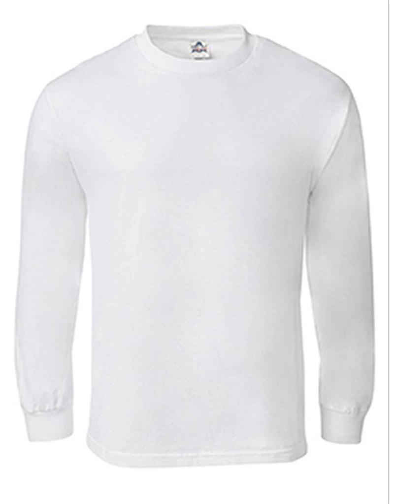 New Men AAA White Plain Long Sleeve T-Shirt Working Quality Tee S M L XL 2XL 3XL
