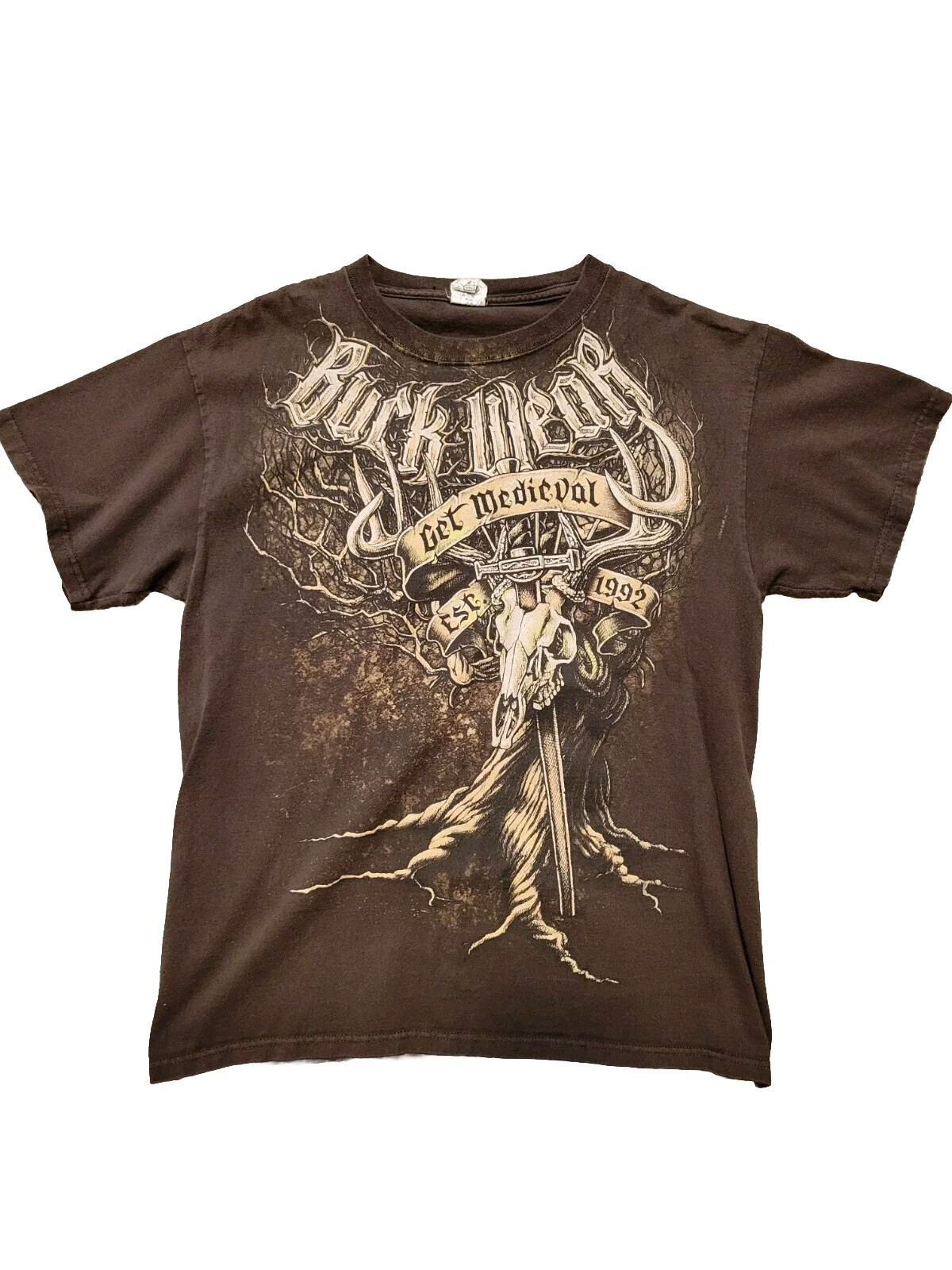 Graphic Buck Wear Double Sided T-Shirt Men’s Medium Cotton